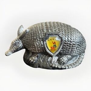 Vintage Texas Armadillo Metal Souvenir Collectible Desk Accessory Gift